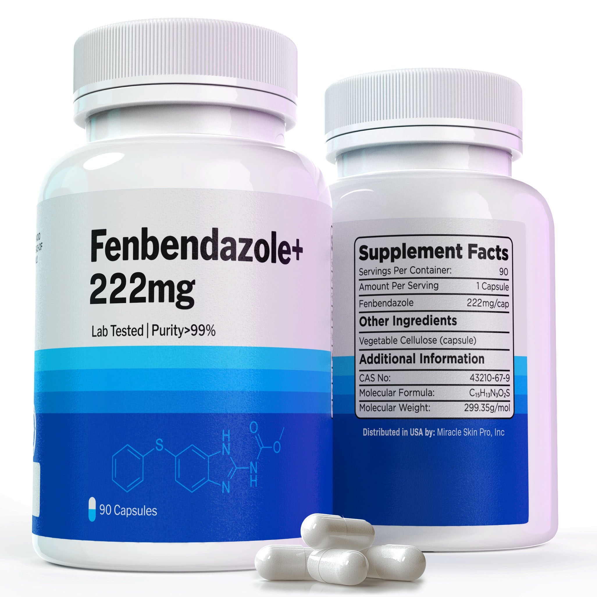 Fenbendazole 222mg 90 Capsules, Lab Tasted | Purity 99%