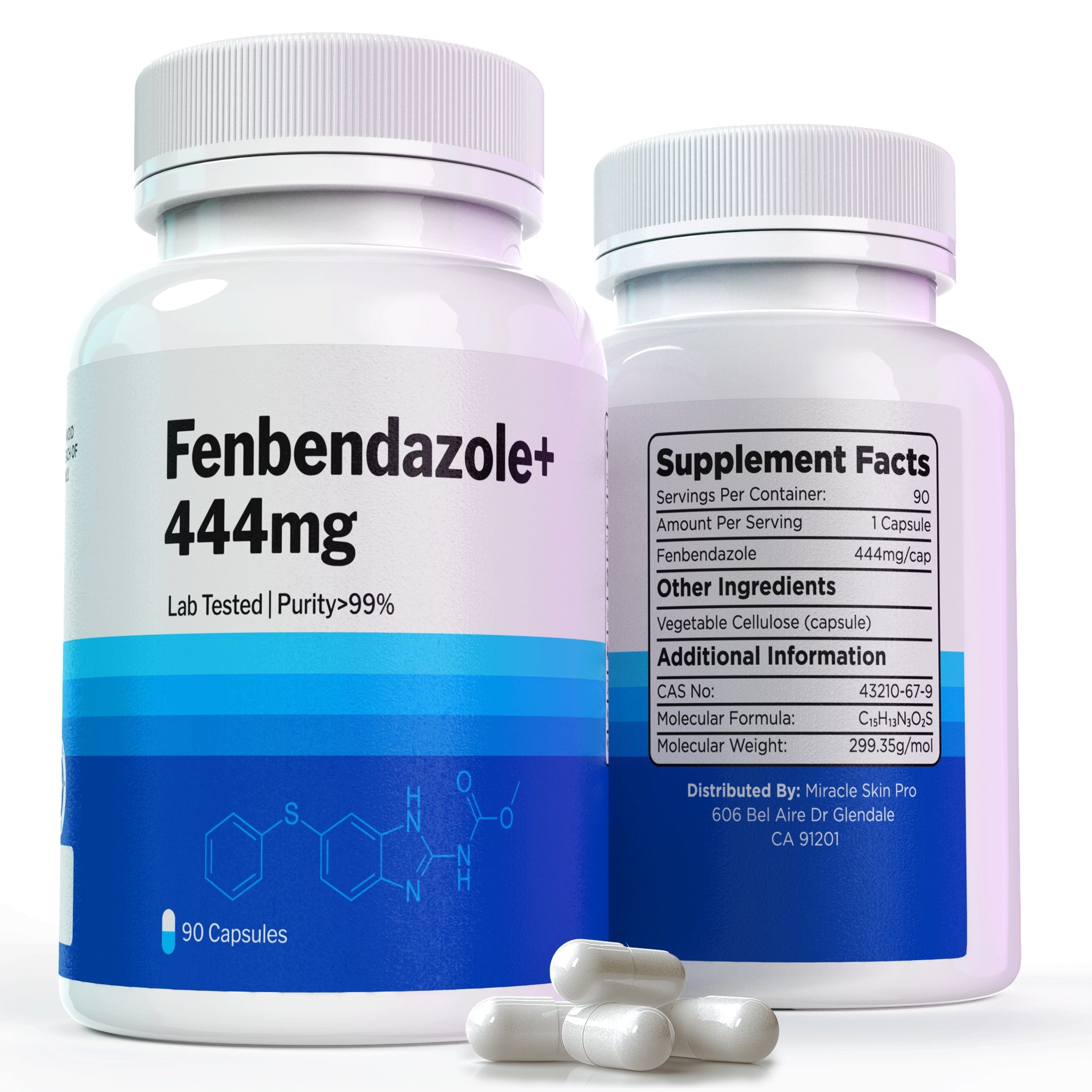 Fenbendazole 444mg 90 Capsules, Lab Tasted | Purity 99%